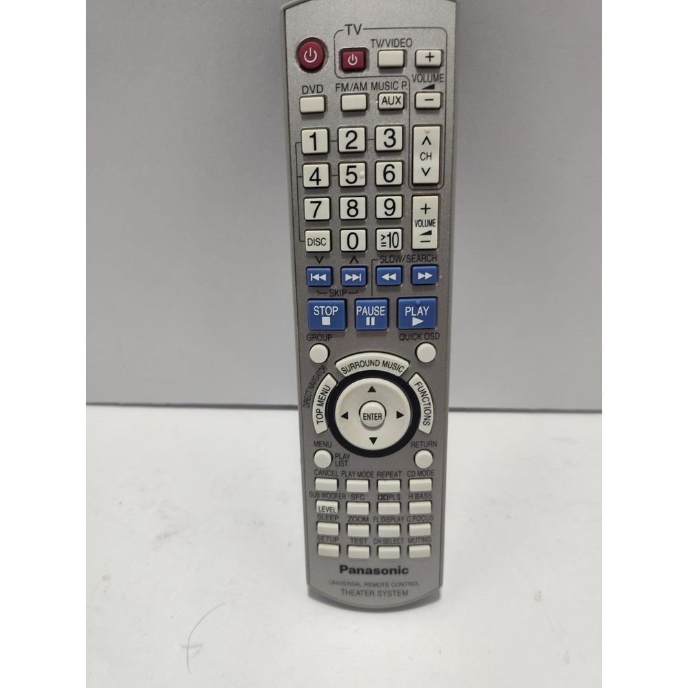 Genuine Panasonic EUR7662Y30 Theater System Universal Remote Control Silver